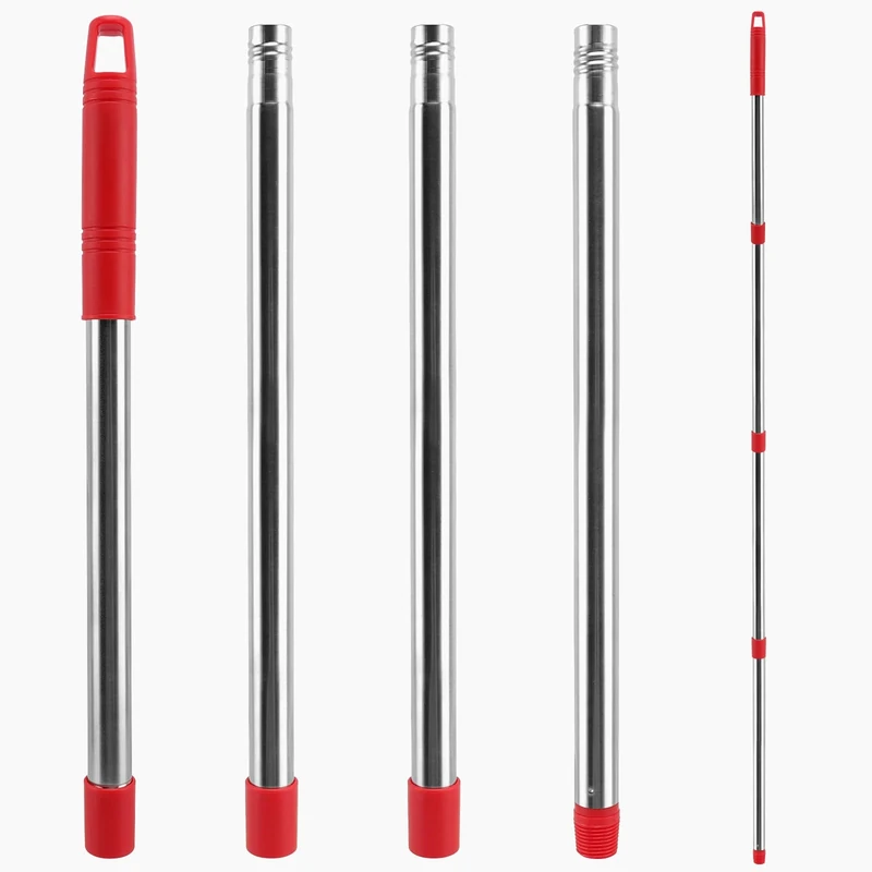 NICEMOVIC Spin Mop Handle Replacement - 58-Inch Stainless Steel Pole for Vileda, 4-Section Adjustable 30-58 Inches