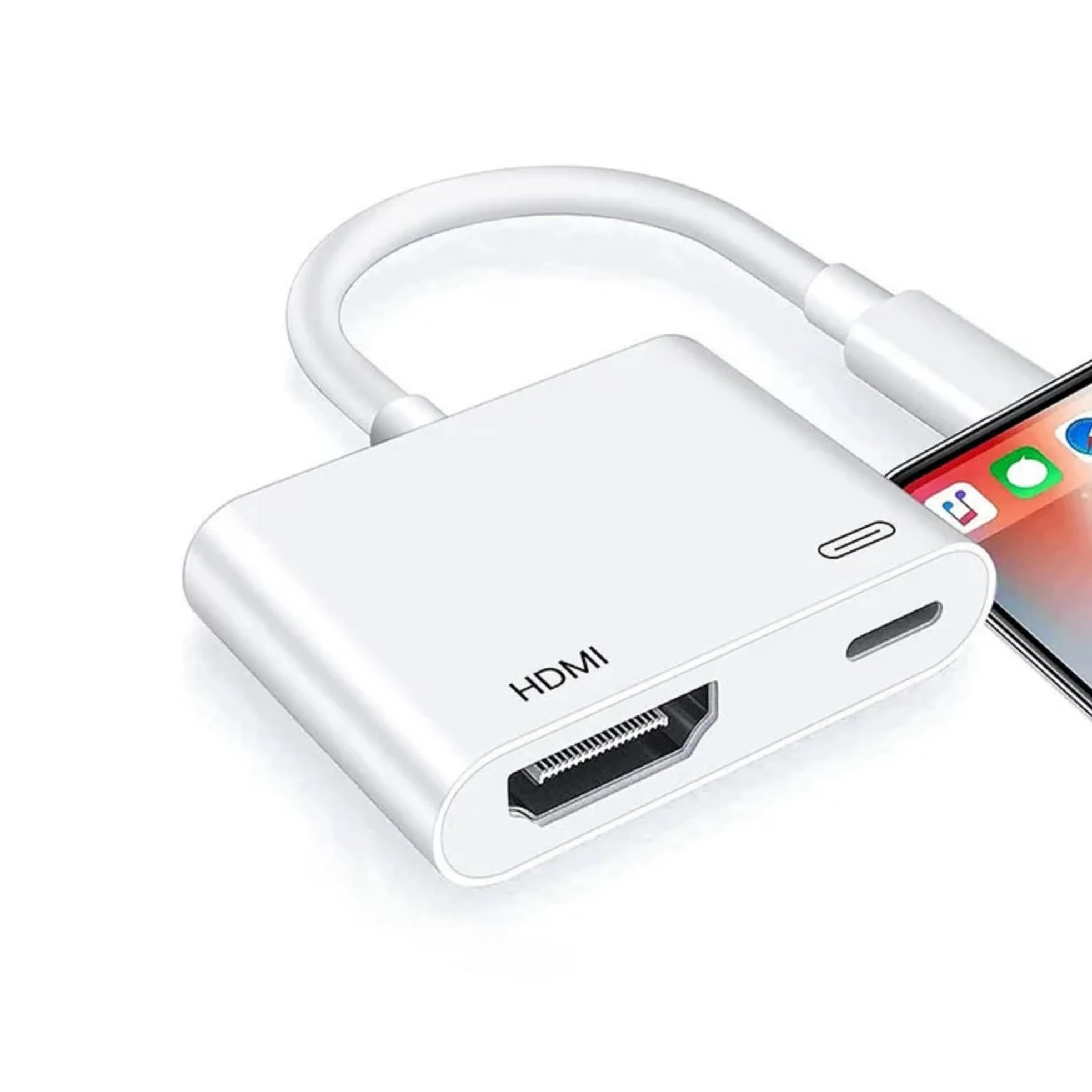 MaxRenard HDMI Adapter for iPhone [MFi Certified] HDMI Adapter Converter 1080P Digital AV Adaptor with Charging Port for iPhone/iPad to HDTV/Projector/Monitor (Plug and Play)