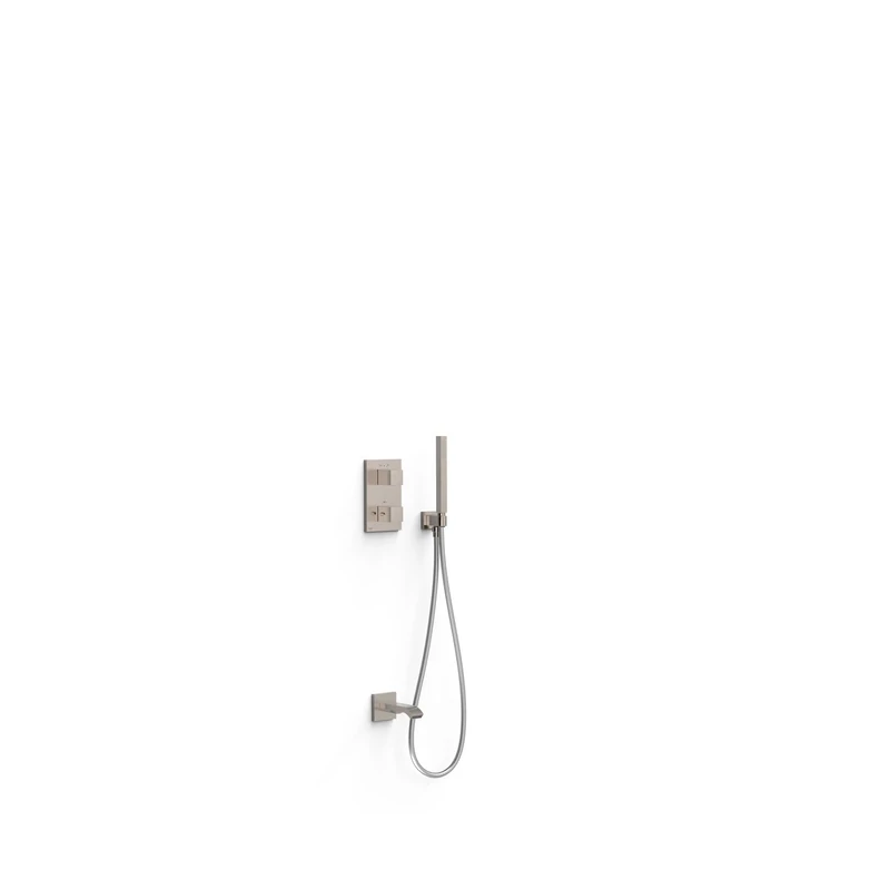 TRES 00625006AC Therm-Box Grifo Termostático Kit Empotrado de 2 Vías Bañera y Ducha Color Acero