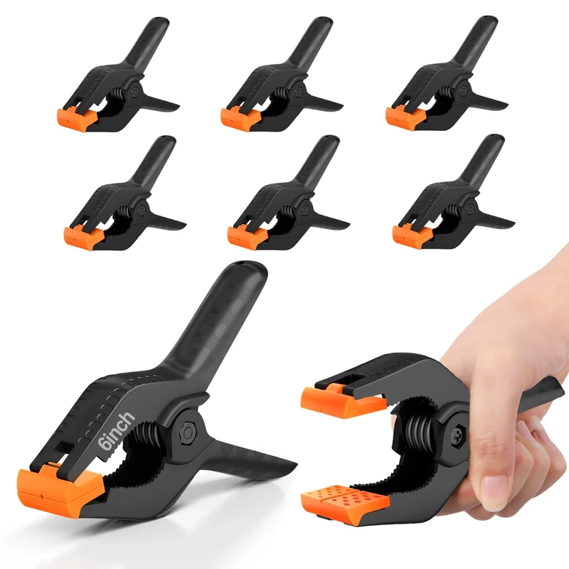 EMART 6 Pack Heavy Duty Muslin Spring Clamps, 6 inch Photo Booth Backdrop Clips for Photography Studio