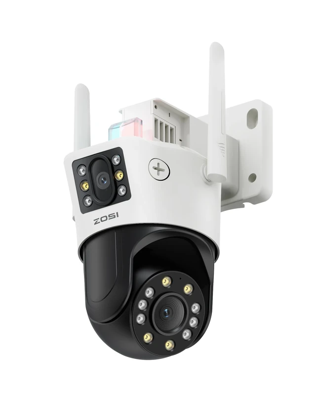 ZOSI 6MP Dual-Lens WiFi CCTV Camera Outdoor, Dual View Home Surveillance Wireless Security Camera Indoor, Color Night Vision, Virtual Fence, Auto Tracking, Person/Vehicle Detect, 2 Way Audio, C298 SE