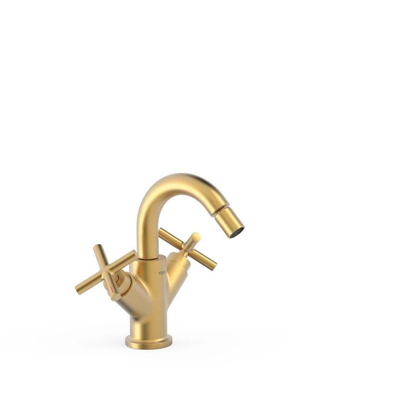 TRES 28312001OM Mont Blanc Grifo Bimando para Bidé Color Oro Mate 24K - Image 1
