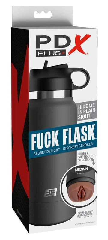 PDX Fuck Flask - Secret Delight Brown/Grey 8.3x17.8 cm - Image 1