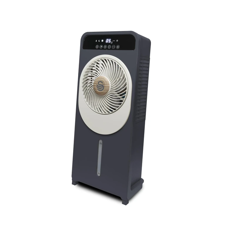 Swan Nordic SAC16800GRY 2-in-1 Evaporative Air Cooler with 24 Fan Settings, 3 Airflow Modes, Advanced Cooling System and 24 Hour Automatic Timer, 5L, 28W, Slate Grey