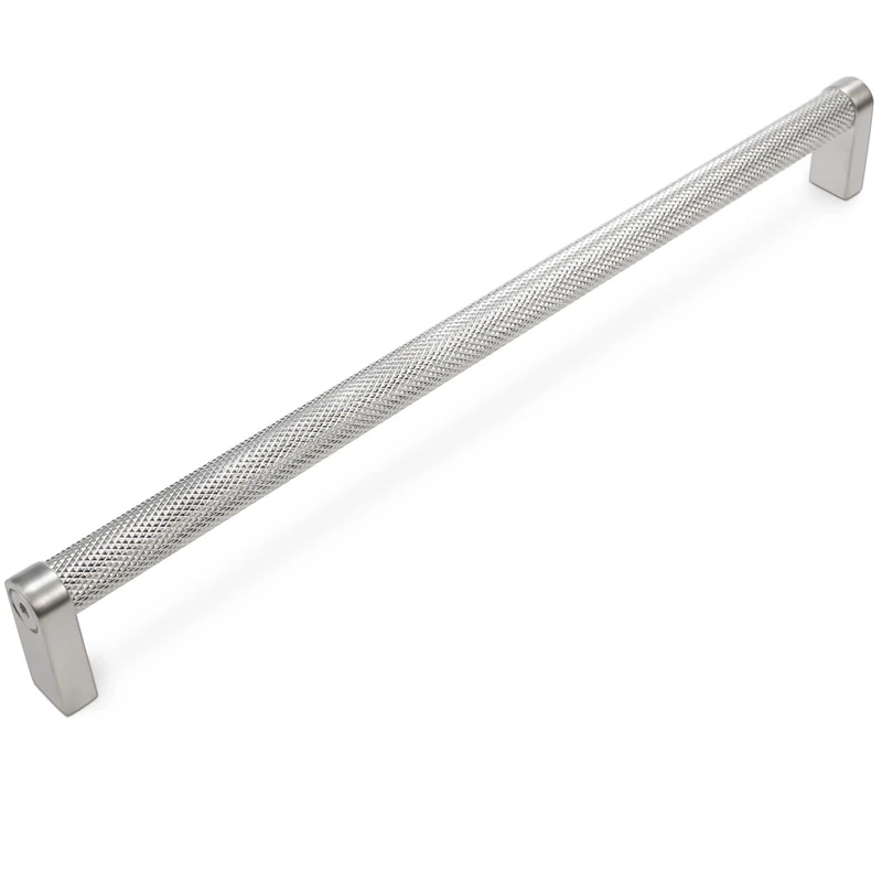 BUKOBYHE 10 Pack 10 inch(254mm) Brushed Satin Nickel Kitchen Cabinet Handles Knurled Cabinet Pulls Drawer Pulls Kitchen Hardware