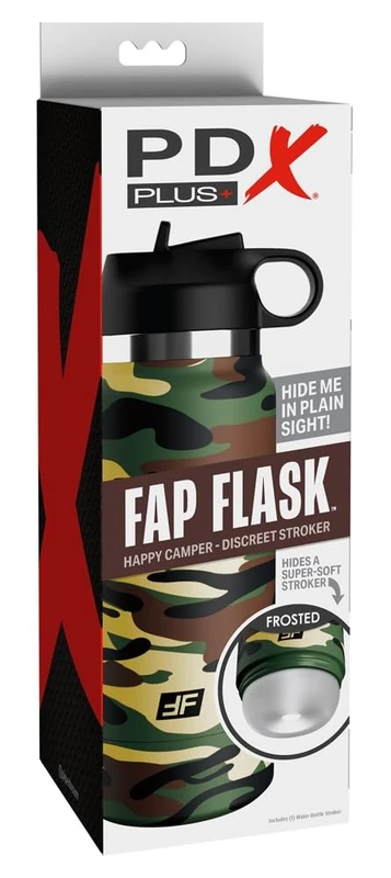 PDX Fap Flask - Happy Camper Frosted/Camo 8.3x17.8 cm - Image 1