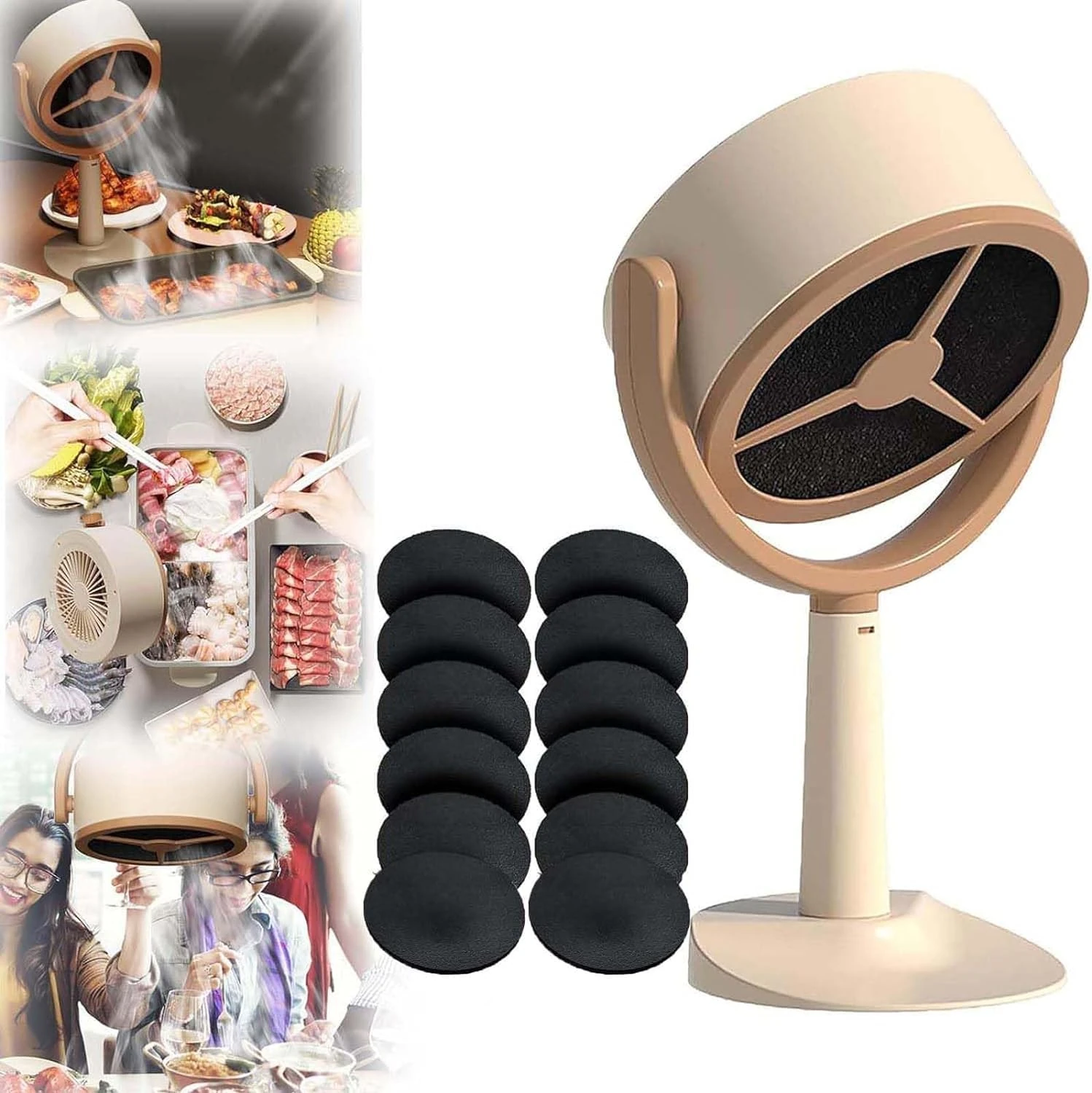 JGJUUZ Lorivu Smoke Purifier, Portable Smoke Purifier, Lorivu Portable Range Hood, Lorivu Air Purifier for Home, Car, Office, Filter Fumes,Plug—In Set