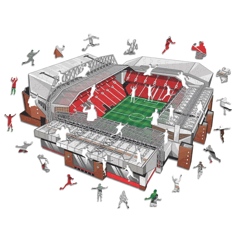 Iconic Puzzles - Liverpool FC Anfield Stadium, 100% eco-sustainable wooden puzzle with official license, size L, 500 pieces, jigsaw for children and adults