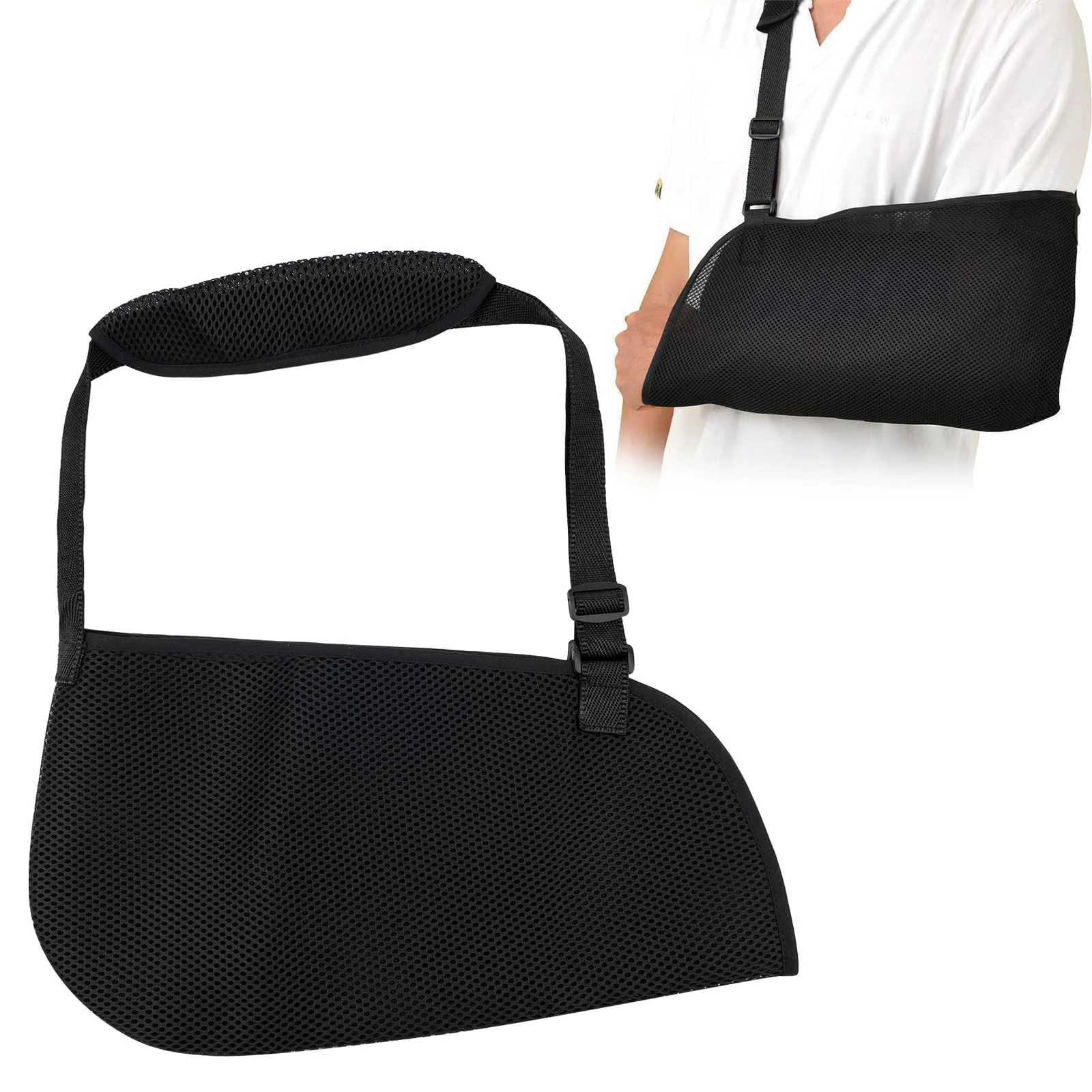 Arm Sling for Shoulder Injury Arm Sling Shoulder Support Sling Breathable Shoulder Immobilizer for Men and Women Adjustable Padded Arm Support Straps for Broken Wrist, Elbow, Dislocated Shoulder