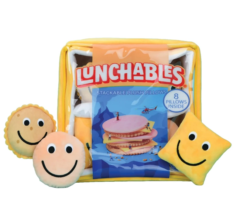 iscream Kraft Lunchables Package 11" x 11" Pillow Set with Mini Turkey, Cheese & Crackers Pillows - Image 1
