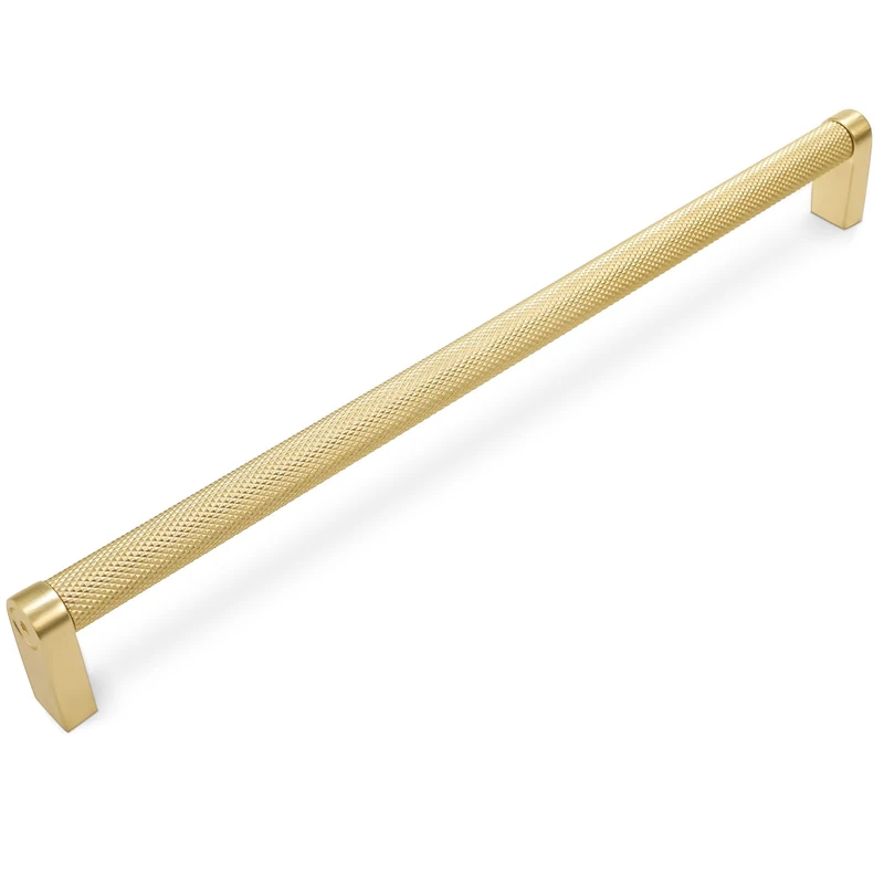 POVEFONK 10 Pack 10 inch(254mm) Brushed Brass Kitchen Cabinet Handles Knurled Cabinet Pulls Gold Drawer Pulls Kitchen Cabinet Hardware Handles Drawer Pulls Dresser Handles