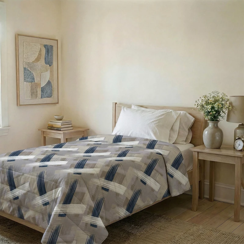 Italian Bed Linen BASIC Printed Summer Quilt, Microfibre, Brushstrokes, Single 160 x 240 cm