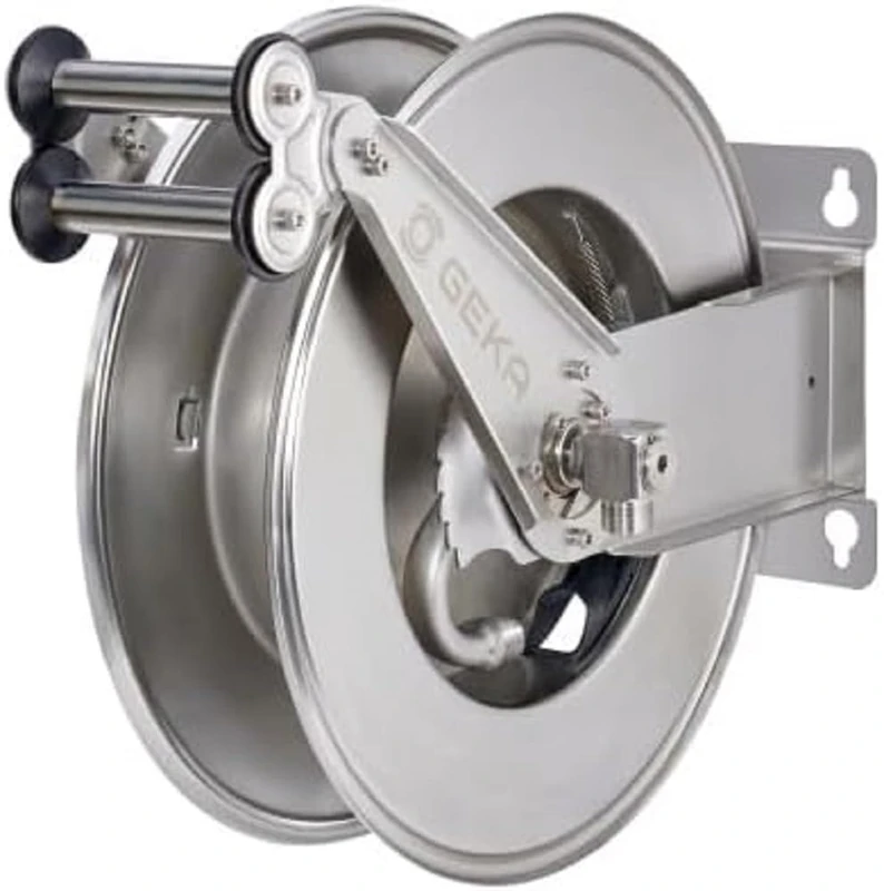 GEKA plus 42.9040.9 Automatic Hose Reel EA15, L x W x H 52 (Including Bracket) x 45 x 23.5, for 15 m 3/4 inch Hoses or 25 m 1/2 inch, Hose Lifter