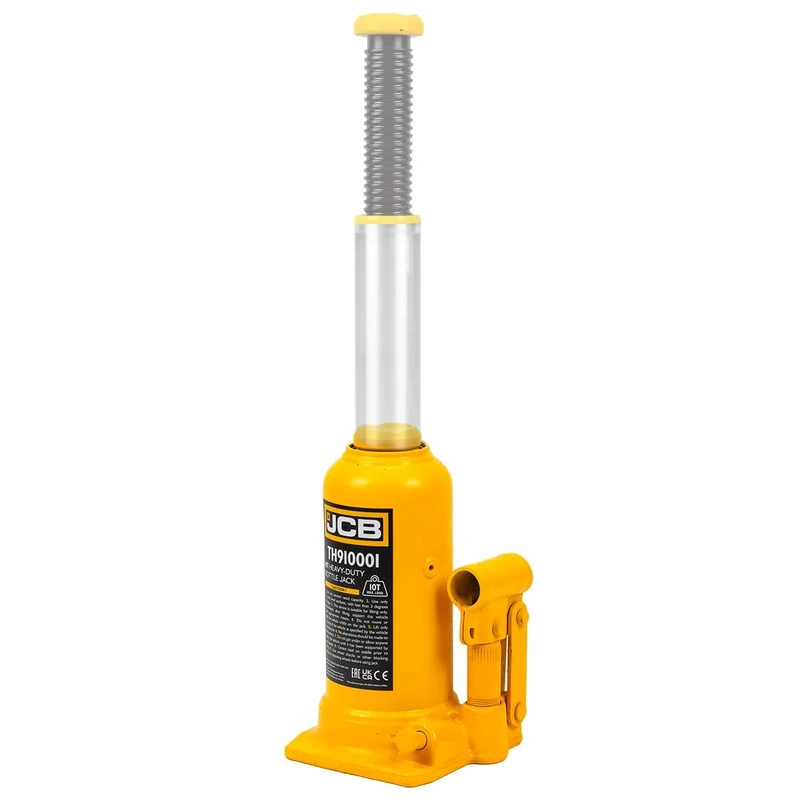 JCB 10 Tonne Heavy-Duty Automotive Hydraulic Bottle Jack, 488mm Maximum Lift