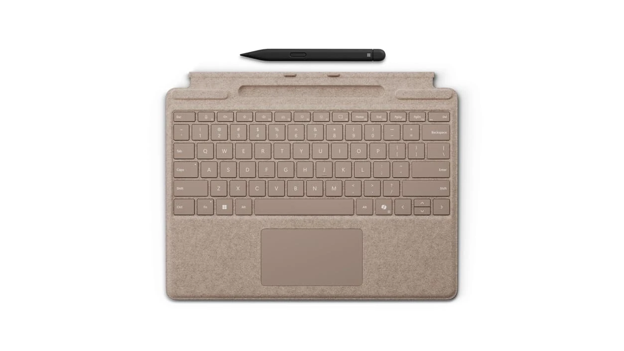 Microsoft Surface Pro Keyboard with Surface Slim Pen | Sand | QWERTZ | Compatible with Surface Pro Copilot+ PC (11th Edition), Surface Pro 9 & Surface Pro 8