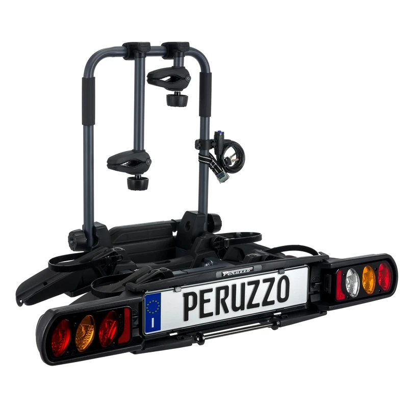 Peruzzo Pure Instinct Tow Ball Cycle Carrier, Charcoal Grey, 2 Bikes (including e-Bikes)