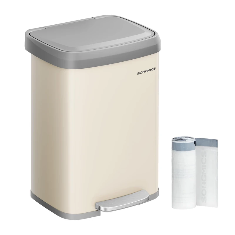 SONGMICS 13 Gallon (50L) Metal Kitchen Bin - LTB530A02