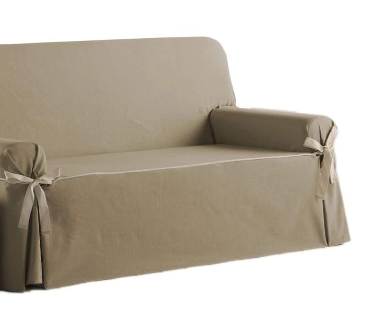 Estoralis Beret | Sofa Cover Ties Modern Design | Champagne Jaquard Fabric | for 4 Seater Sofa | Fabric Size (from 210 to 240 cm) Cover for All Kinds of Sofas