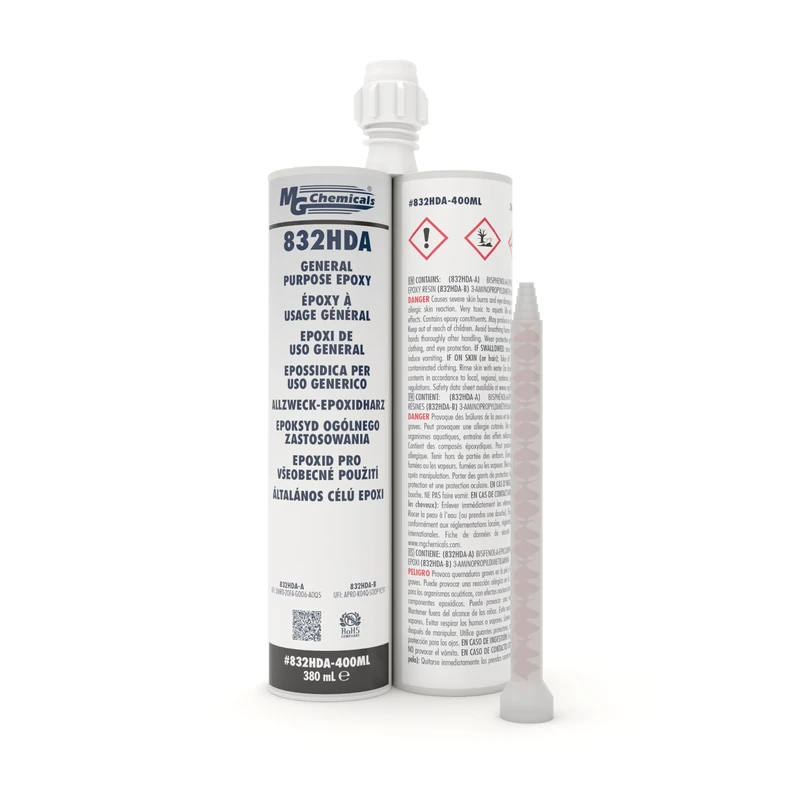 MG Chemicals 832HDA Black 1:1 Epoxy, 380 mL Dual Cartridge