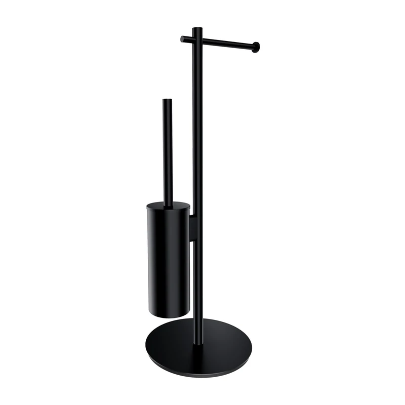 Omnires Stand for Toilet Paper and Toilet Brushed Modern Project - Black - MP60810BL