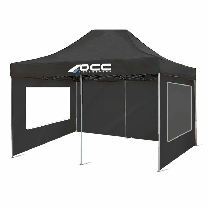 OCC MOTOR SPORT 1 x Black Tent Wall Window 6 x 2 40 mm 420 Oxford, Black/White, 6 x 2 metros