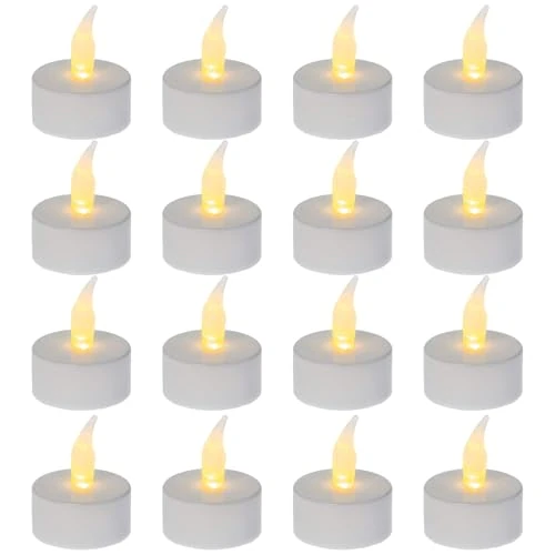 D.A.Y. Republic LED Tea Lights, Flameless Battery Powered, Pack of 3, Tealight Candles with Warm White Flickering Light, Great for Weddings, Parties, Table Arrangements and Dining Rooms