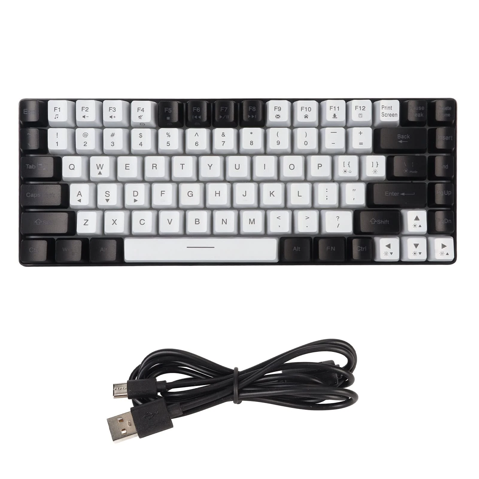 RGB Backlit Mechanical Feel Gaming Keyboard, Type-C Wired, Wide OS Compatibility, White