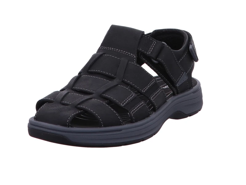 Clarks Men's Saltway Cove Sandals, Black (Black Leather), 9 UK