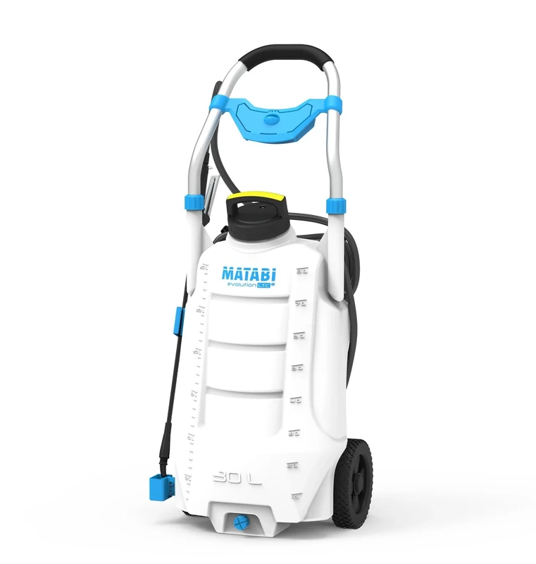 Matabi - Evolution 30 LTCS Electric Sprayer - 30L Trolley - Electronic Control - Versatile Orchard and Garden Use - Specialised Pump and Nozzles - Made in Spain, Blue