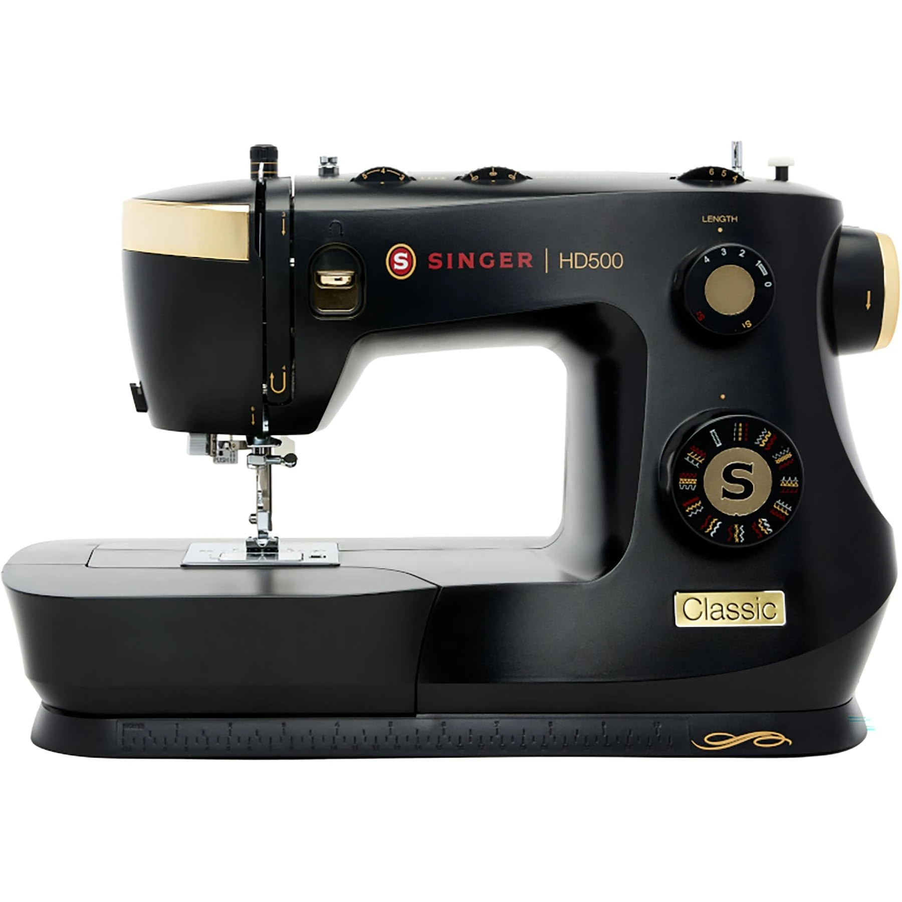 SINGER HD500 Classic Sewing Machine, Metal, Black/Gold