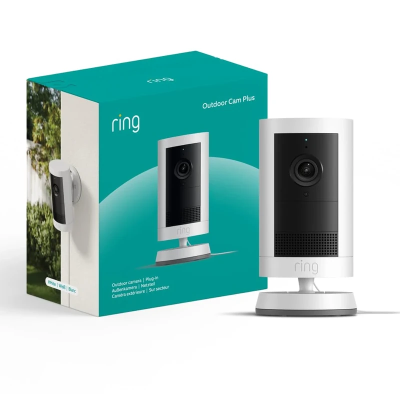 Ring Outdoor Camera Plus (newest gen) Plug-in | Wide-Angle 2K Video with Ring Vision I DIY Wireless Outdoor Security Camera | alternative to CCTV system I 30-day free trial of Ring Subscription Plan
