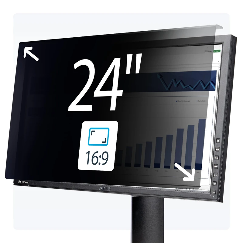 StarTech.com 24-inch 16:9 Computer Monitor Privacy Screen, Hanging Acrylic Filter, Monitor Screen Protector, +/- 30 Deg.