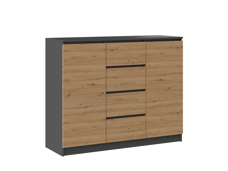Oggi Cabinet, Engineered Wood, Anthracite-artisan, 120 x 97 x 40 cm (D2)
