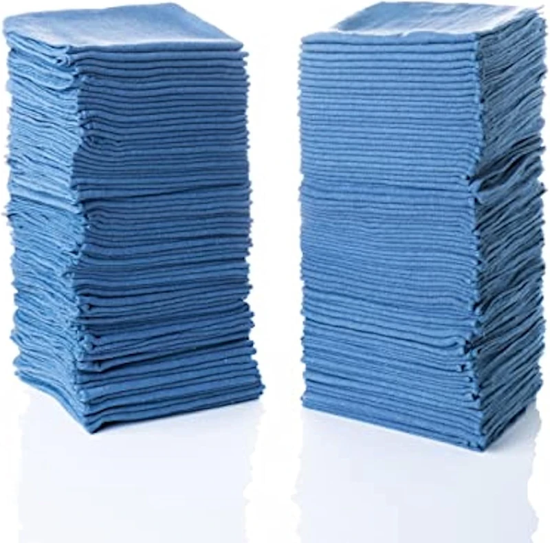Simpli-Magic Premium Shop Towels 14”x12”, Commercial Grade Blue, 150 Pack