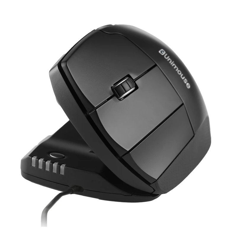 Contour Unimouse Ergonomic Vertical Mouse Adjustable 35°-70° Tilt Angle, 6 Programmable Buttons for Productivity, Customizable Thumb Rest for Wrist Pain Relief | Plug & Play Mac/PC - Wired - Left