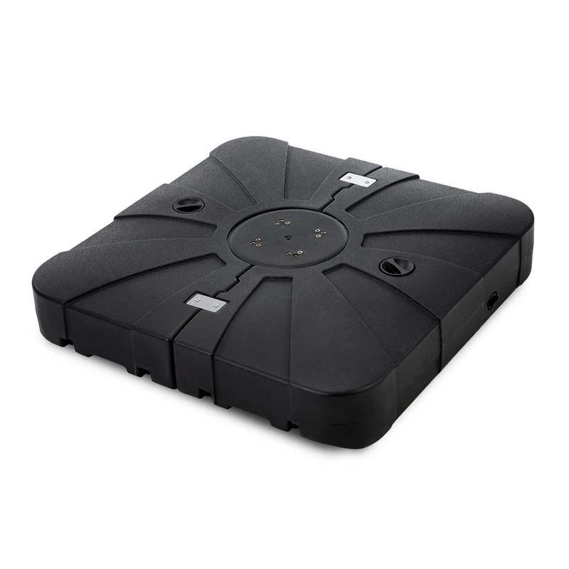 Home Zone Living 220lbs Pre-assembled 34" Square Heavy Duty 2-PCS Umbrella Base w/Rolling Wheels for Patio Pool Backyard, Supports Up to 11 Ft Umbrella