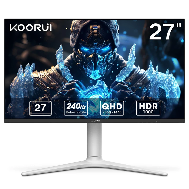 KOORUI 27 Inch Gaming Monitor VA mini-LED QHD 1440P, 240 Hz, HDR 1000, 1ms, DCI-P3 95%, Adaptive Sync, HDMI/DisplayPort