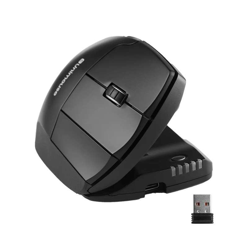 Contour Unimouse Ergonomic Vertical Mouse Adjustable 35°-70° Tilt Angle, 6 Programmable Buttons for Productivity, Customizable Thumb Rest for Wrist Pain Relief | Plug & Play Mac/PC - Wireless - Right