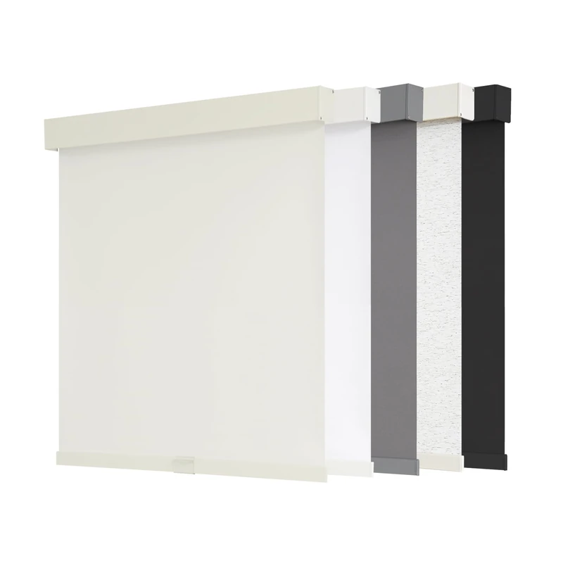 AOSKY Blackout Roller Shades Cordless Blinds for Windows, Free-Stop Shades with Valance, Thermal Insulated Fabric, UV Protection, Natural Woven Blinds for Home and Office (34" W x 72" H, Ivory)