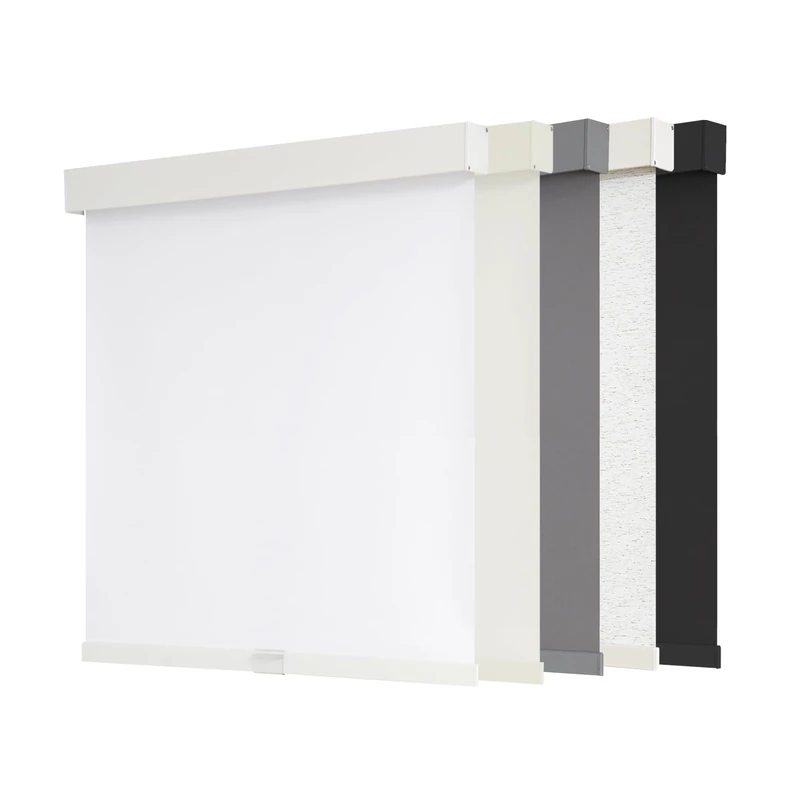 AOSKY Blackout Roller Shades Cordless Blinds for Windows, Free-Stop Shades with Valance, Thermal Insulated Fabric, UV Protection, Natural Woven Blinds for Home and Office (35" W x 72" H, White)