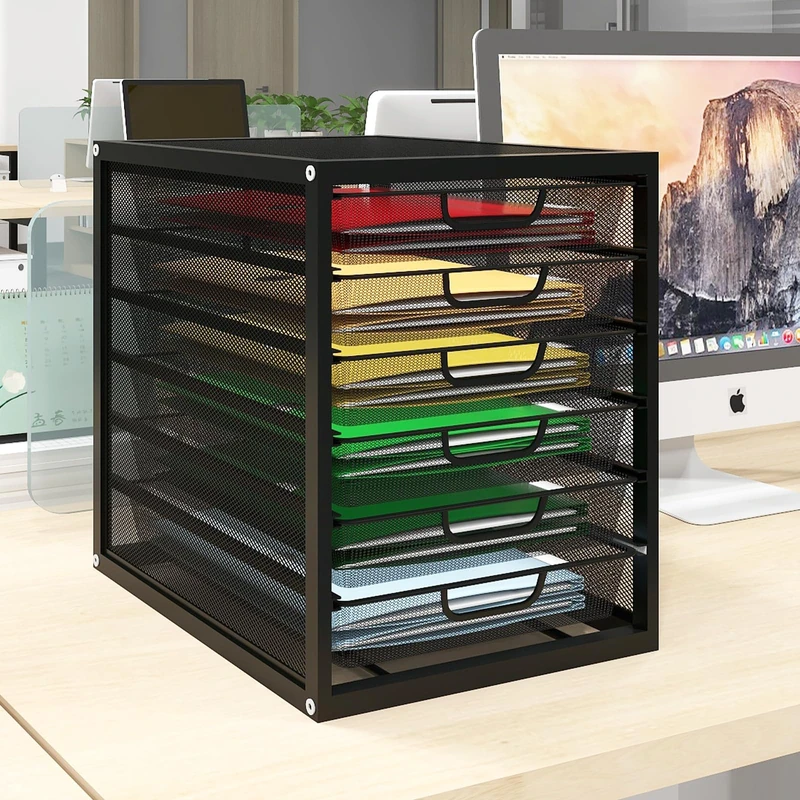 Natwind Mesh file organizer (Black, 6 drawers)