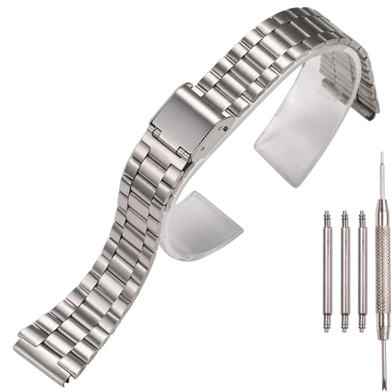 18mm Stainless Steel Replacement Watchband Compatible with Casio F-108WH AE1200WH A168WA A158WA LA670WGA A700W Women's and Men's Watch Accessories (Silver3)