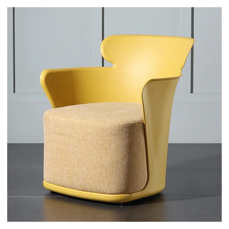 lounge chair,Minimalist sofa, creative design, lazy chair, plastic backrest, comfortable reception sofa, light home fabric, relaxation chair