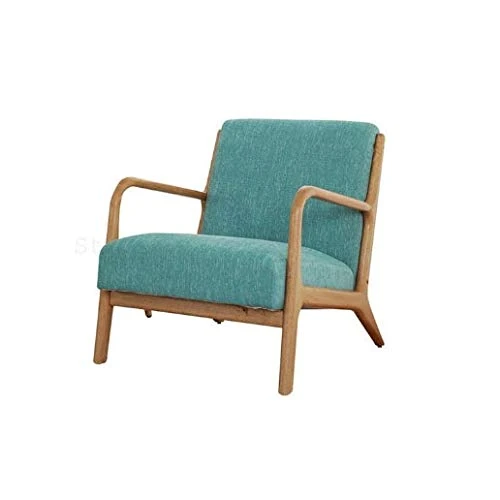 lounge chair,Single sofa chair, solid wood, leisure chair, living room, balcony, lazy chair, fabric backrest, single chair