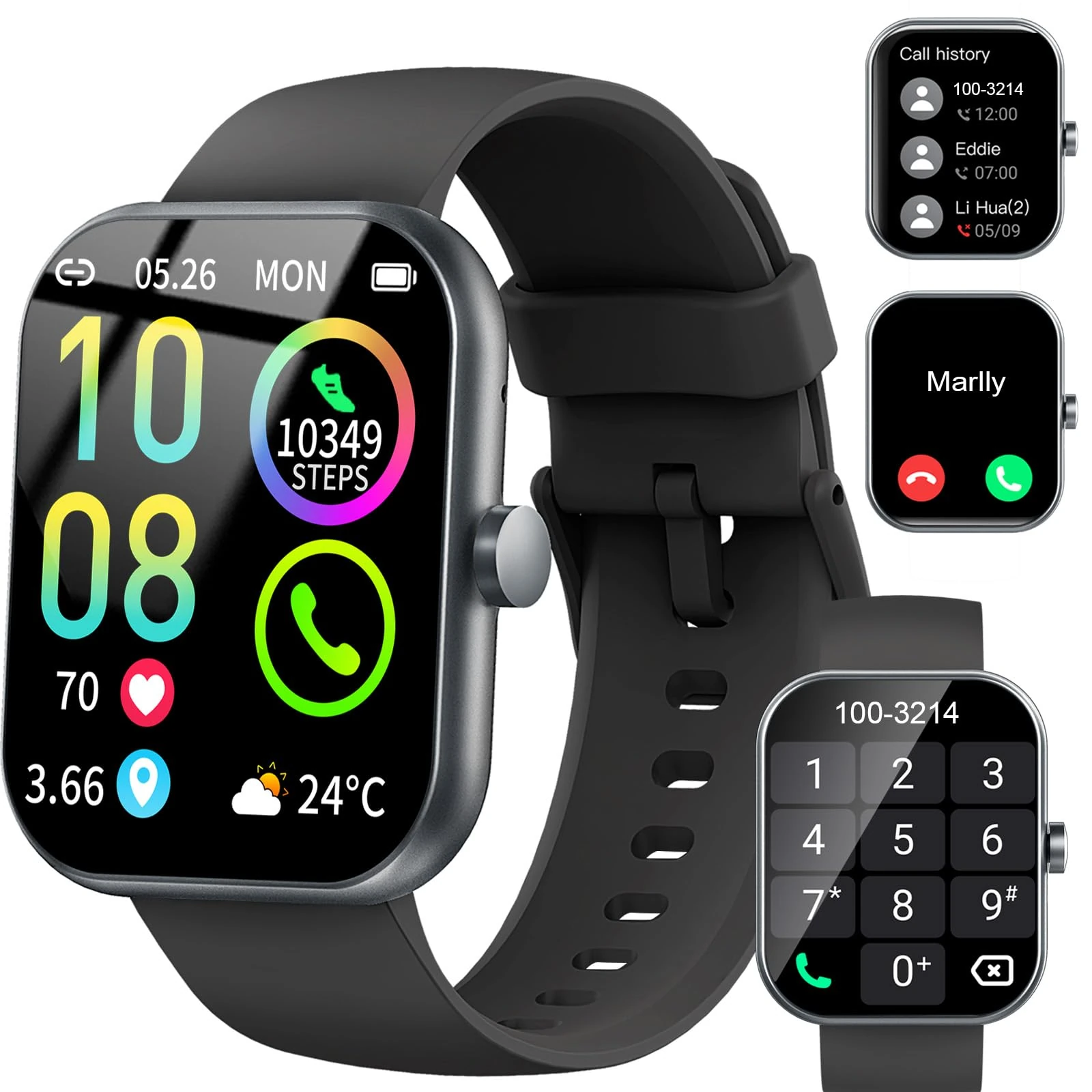 Smart Watch for Men Women, 1.96" HD Smart Watches Answer/Make Calls, Fitness Watch with Heart Rate Sleep Monitor, 113+Sports, Step Counter Activity Trackers, IP68 Waterproof Smartwatch for IOS Android