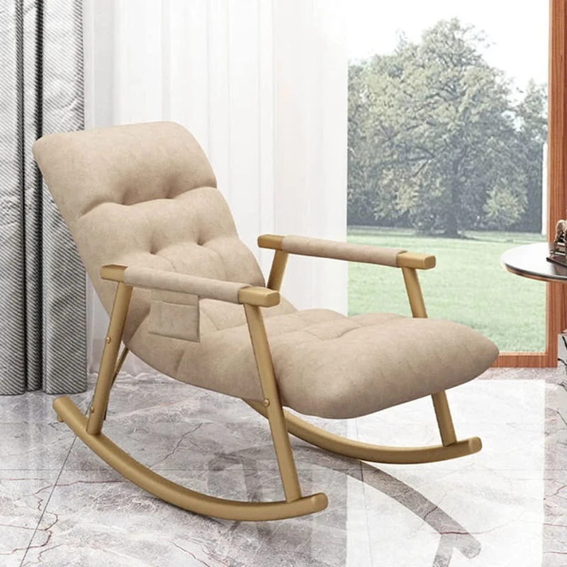 lounge chair,Rocking Chair Nordic Home Single Lounger Leisure Lounger Living Room Deck Chair Bedroom Balcony Rocking Chair Sofa Lazy Chair