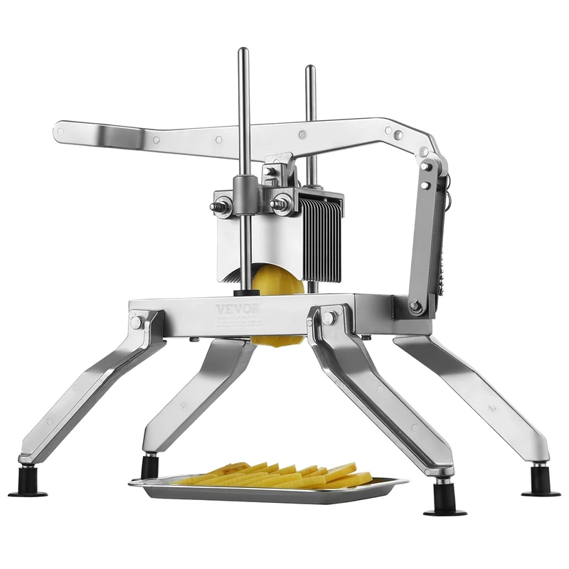 VEVOR Commercial Vegetable Slicer, 3/8 and 3/16 inch Tomato Slicer, Stainless Steel and Aluminum Alloy Vegetable Cutter with Non-Slip Feet, for Tomatoes, Onions, Potatoes