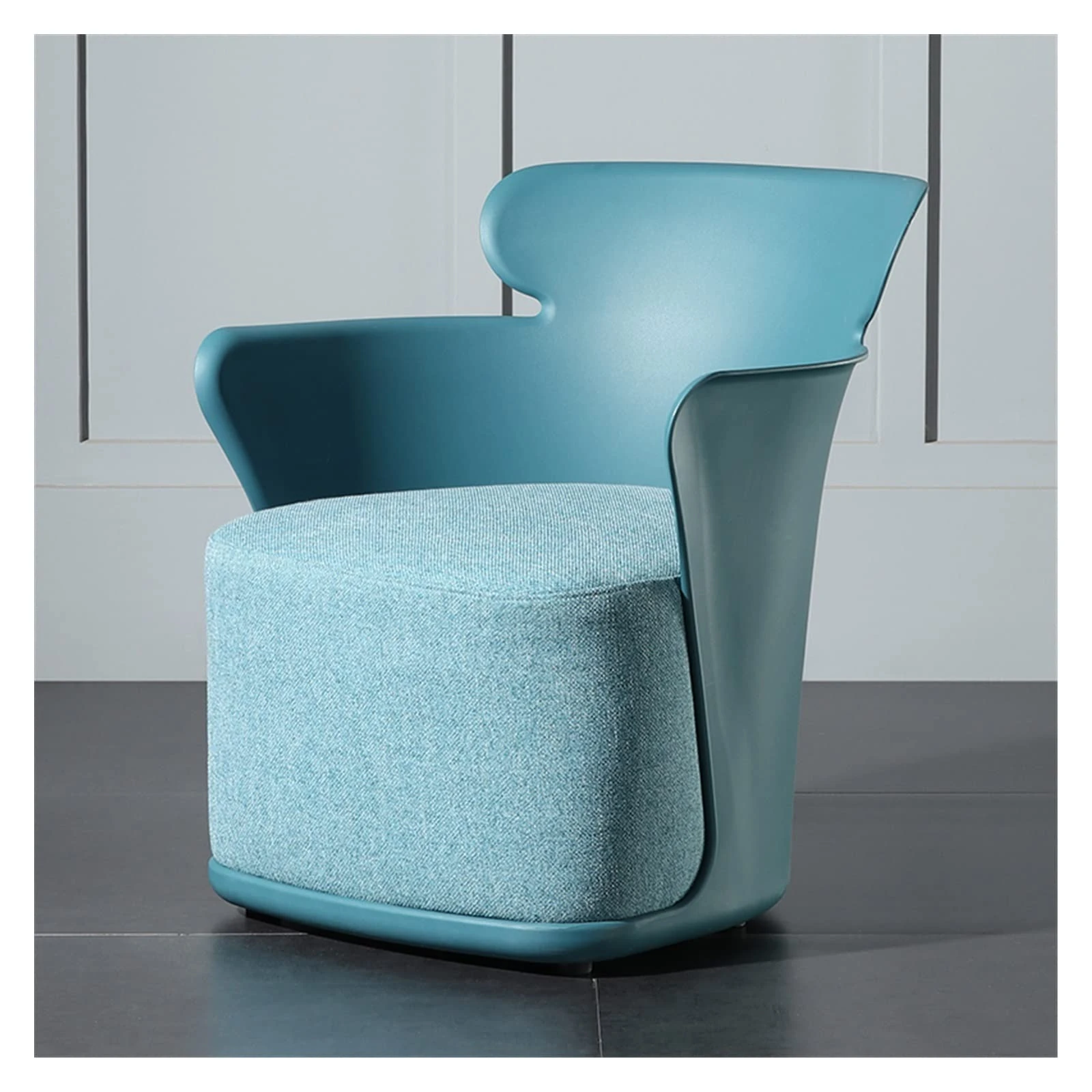 lounge chair,Minimalist sofa, creative design, lazy chair, plastic backrest, comfortable reception sofa, light home fabric, relaxation chair