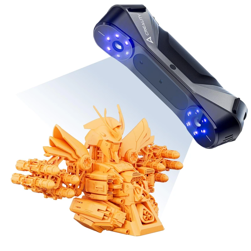 Creality CR-Scan Raptor 3D Scanner, Handheld Scanner for 3D Printers with Multiline Blue & NIR Technology, 0.02 mm Accuracy, Anti-Shake Tracking, Supports Objects from 5-2000 mm for Windows Mac