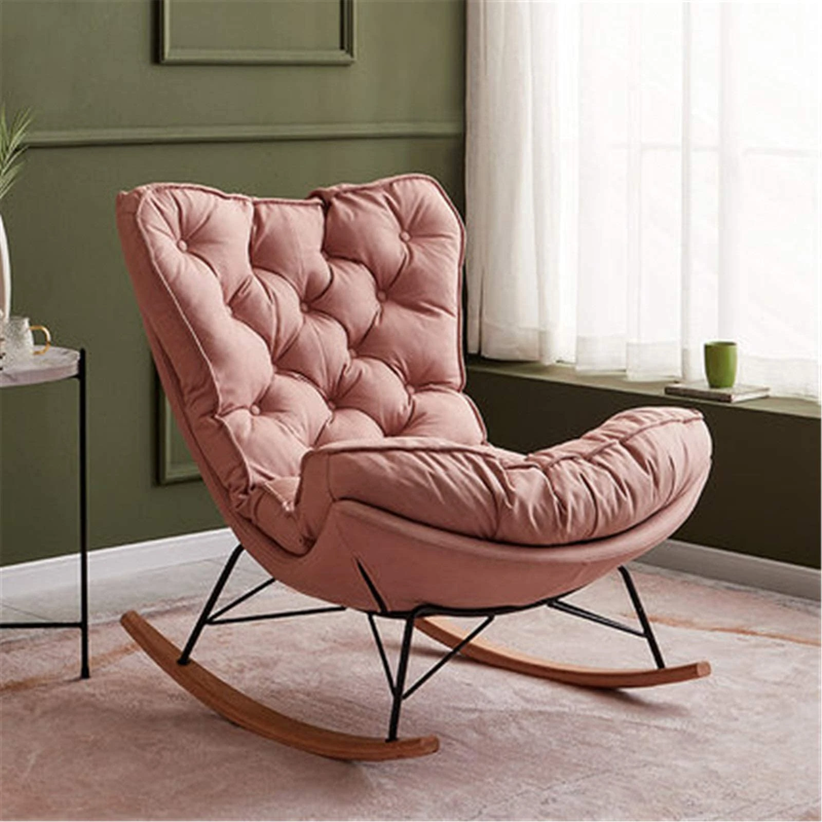 lounge chair,Rocking chair, rocking chair, household lounger, Nordic rocking chair, adult, balcony, leisure, living room, siesta